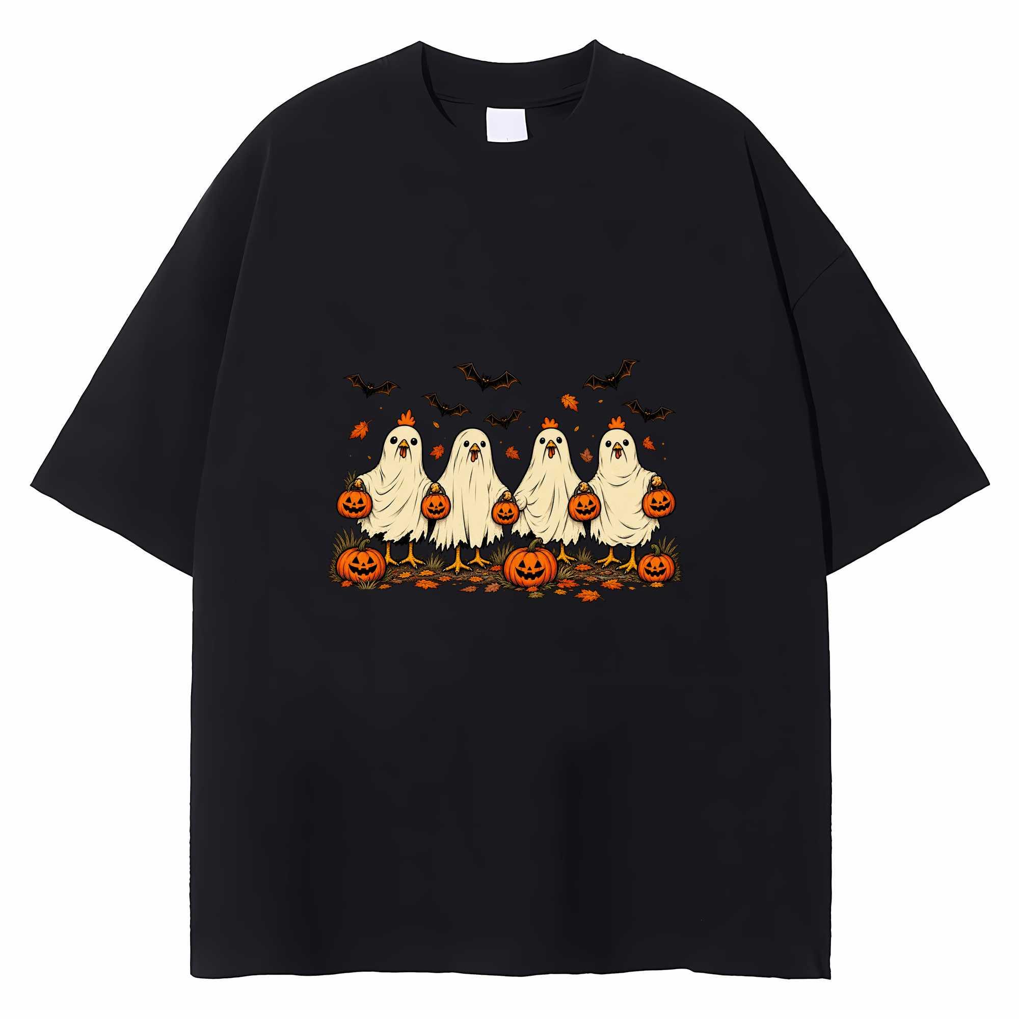 Chicken Halloween T-shirt Funny Vintage Hen Boo Graphic Tee Chicken Lover Gift