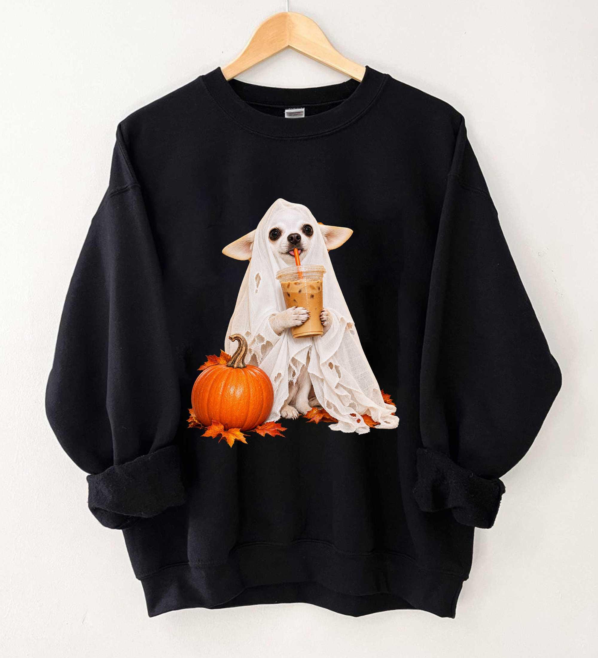 Chihuahua Halloween Sweatshirt Spooky Dog City Photo Chihuahua Mom Gift
