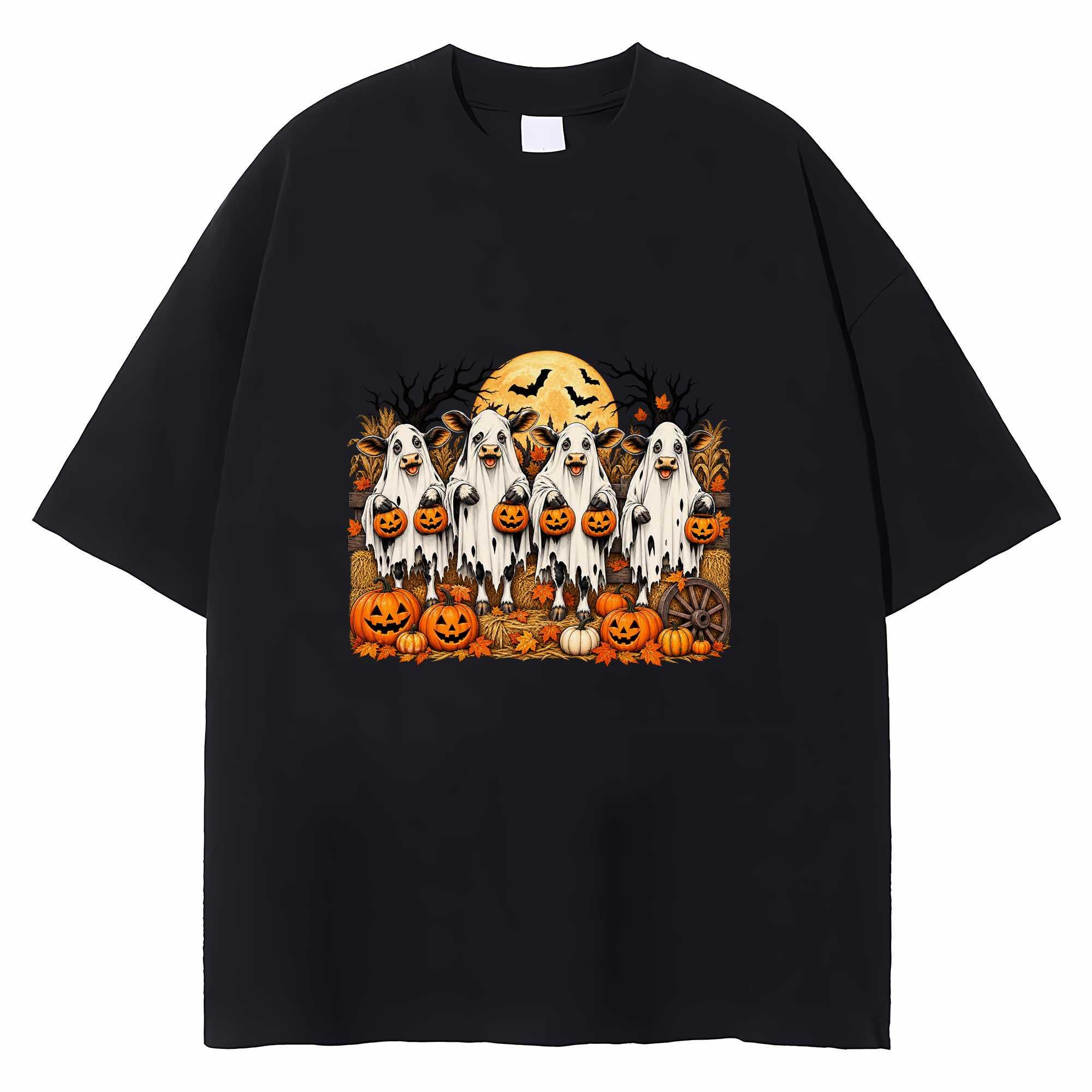 Highland Cow Halloween T-shirt Ghost Cow Spooky Graphic Highland Cow Lover Gift