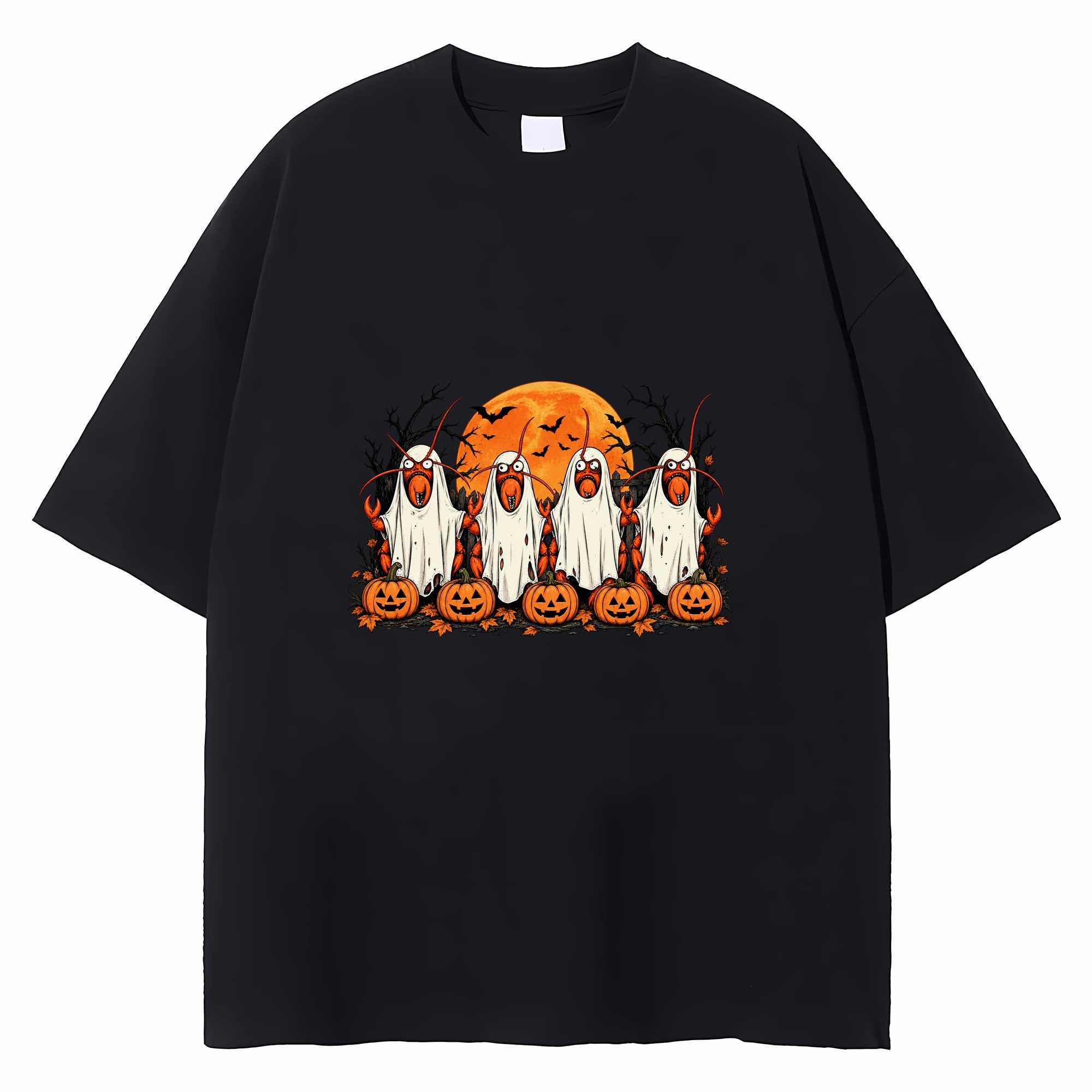 Lobster Halloween T-shirt Funny Vintage Spooky Animal Graphic Tee Halloween Gift
